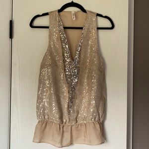 Robbi & Nikki Sequin Sleeveless Top, XS